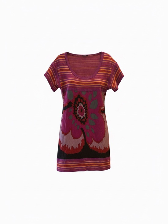 M by Missoni Dresses & Skirts - M by Missoni Pink and Red Striped Short Sleeve Mini Dress
